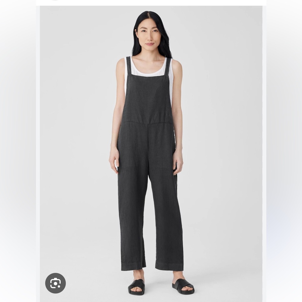 Eileen Fisher Garment Dyed Linen Overalls XS